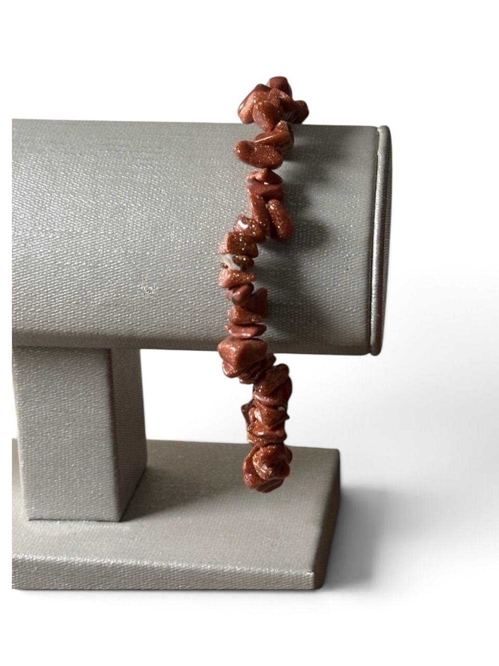 Goldstone Crystal Chip Beaded Stretch Bracelet